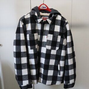 Levi's Fur Lined Flannel Hooded Jacket - Men's size M